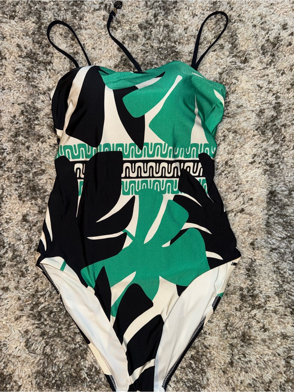 Sunshine 79 Green & Black Strappy One-Piece Swimsuit